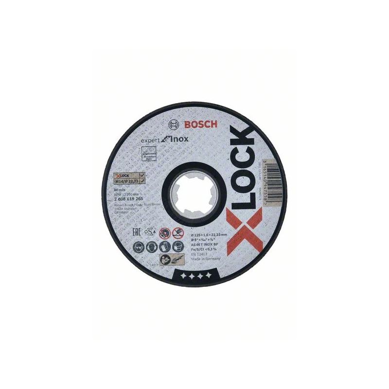 Tērauda griešanas disks BOSCH X-LOCK 125x1.6 mm